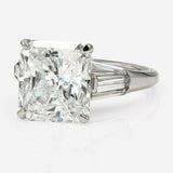 2.5ct Radiant Cut Diamond Engagement Ring Baguette Accent 14k White Gold Finish