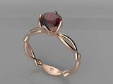 1ct Round Pink Ruby Split Shank Open Floral Solitaire Ring 14k Rose Gold Finish