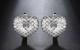 3ct Round Cut Diamond Heart Shape for Women Drop Earrings 14k White Gold Finish