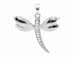 0.2ct Round Cut VVS1D Diamond Pendant Dragonfly 14k White Gold Finish NO CHAIN