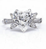 4Ct Heart Marquise Cut Diamond Art Deco Engagement Ring 14K White Gold Finish