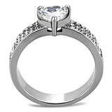 3Ct Heart Cut Diamond Solitaire Ring 14K White Gold Finish 3 Row Round Accents