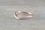 1ct Round Cut VVS1D Diamond Wedding Band 14k Rose Gold Finish Stackable Curved