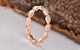 Cluster Eternity Wedding Ring Band 0.7ct Round Cut Diamond 14k Rose Gold Finish