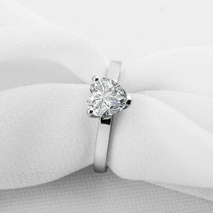 1ct Heart Cut VVS1D Diamond Engagement Ring Solitaire Women 18k White Gold Over