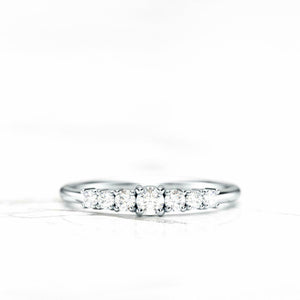 Half Eternity Wedding Ring Band 0.85ct Round Cut Diamond 14k White Gold Finish