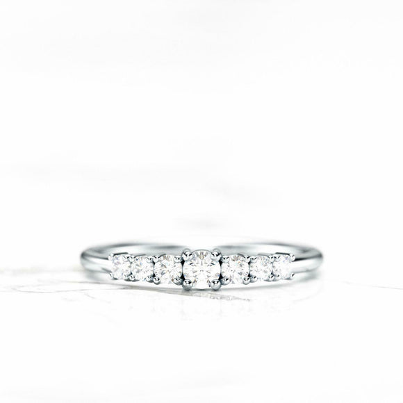 Half Eternity Wedding Ring Band 0.85ct Round Cut Diamond 14k White Gold Finish