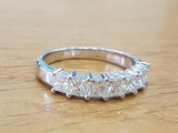 2ct Princess Cut Diamond Wedding Ring Band 14k White Gold Finish Half Eternity