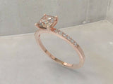 2ct Princess Diamond Engagement Ring Round Accent Solitaire 14k Rose Gold Finish