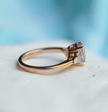 2.7ct Oval Cut Peach Morganite Engagement Ring Diamond Accents 14k RoseGold Over