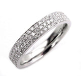 3Ct Round Brilliant Cut Diamond 3 Row Eternity Wedding Band 18K White Gold Over