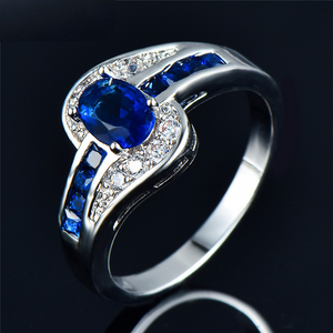 4ct Oval Cut Blue Sapphire Engagement Ring 14k White Gold Over Classic Solitaire