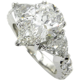 6Ct Pear Cut Diamond Trillion Round Accents Trilogy Ring 14K White Gold Finish