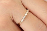 Half Eternity Wedding Band 0.75ct Baguette Cut Diamond 14k Yellow Gold Finish