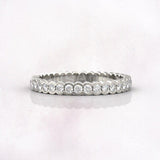 1.6ct Round Cut Moissanite Full Eternity Women Wed Band 14k White Gold Plated