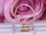 1.5ct Oval Morganite Engagement Ring Accents with Solitaire 14k Rose Gold Finish