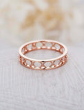 1ct Round Cut Diamond Wedding Band Full Eternity 14k Rose Gold Finish