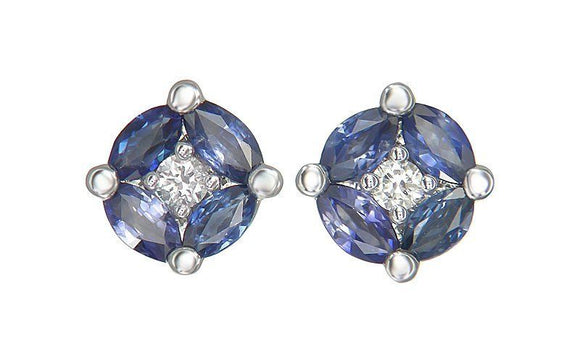 2ct Marquise Cut Blue Sapphire Unique Stylish Stud Earrings 14k White Gold Over