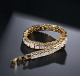 20Ct Princess Cut Sparkle Diamond Gatsby Tennis Bracelet 14K Yellow Gold Finish