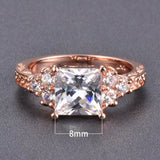 1.8ct Princess Cut Diamond Engagement Ring 14k Rose Gold Finish Antique Vintage