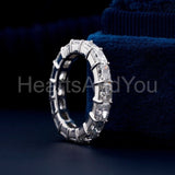 1ct Radiant Simulated Diamond Full Eternity Wedding Band 14k White Gold Plated