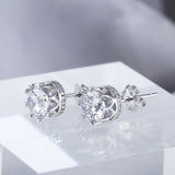 1ct Round Cut Diamond Solitaire Crown Stud Women Earrings 14k White Gold Finish