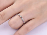 1ct Marquise Cut Purple Amethyst Wedding Band Anniversary 14k White Gold Finish