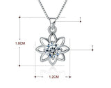 0.6ct Round Cut Diamond Pendant Flower Solitaire 14k White Gold Finish NO CHAIN