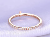 1ct Round Cut Diamond Vertical Bar Eternity Minimalist Band 14k Rose Gold Finish