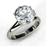 1.1ct Round Cut Diamond Stylish Solitaire Engagement Ring 14k White Gold Finish