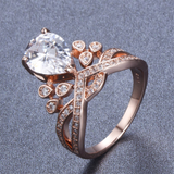 2.3ct Pear Cut VVS1D Diamond Engagement Ring 14k Rose Gold Finish Unique Design