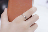 0.1Ct Round Cut Diamond Minimalist Dainty Engagement Ring 14K White Gold Finish