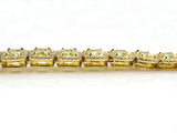 20Ct Radiant Yellow Sapphire Gatsby Halo Tennis Bracelet 14K Yellow Gold Finish