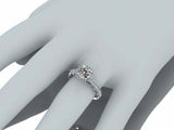 2ct Cushion Cut Diamond Engagement Ring Milgrain Accent Halo 14k White Gold Over