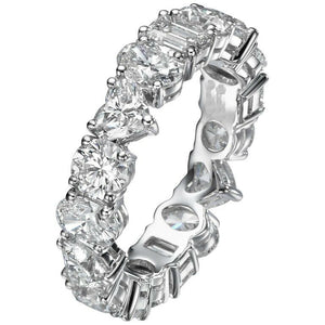 5ct Multi Cut Diamond Gatsby Cocktail Full Eternity Band 14k White Gold Finish