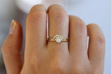 1ct Round Cut Diamond Engagement Ring 14k Yellow Gold Over Pearl Crown Solitaire