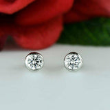 1ct Round Cut VVS1 D Diamond Classic Stud Earring Women 14k White Gold Finish