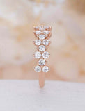 1.4ct Round Cut VVS1D Diamond Wedding Ring Band Cluster 14k Rose Gold Finish