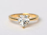 1ct Engagement Ring Heart Cut Diamond Solitaire Design 14k Yellow Gold Finish