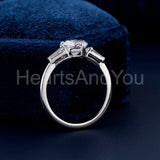 1ct Heart Cut Simulated Diamond Three Stone Engagement Ring 14k WhiteGold Plated