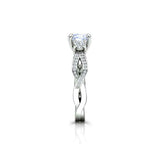 Trilogy Twist Split Band Engagement Ring 2ct Round Diamond 14k White Gold Finish