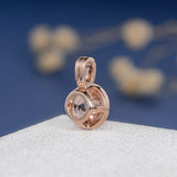 1.2ct Round Cut Diamond Pendant with Chain Bezel Solitaire 14k Rose Gold Finish