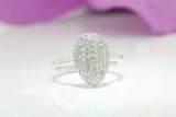 Pear Shape Cluster Engagement Ring 1.6ct Round Cut Diamond 14k White Gold Finish