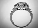 4Ct Radiant Cut Diamond Classy Art Deco Engagement Ring 14K White Gold Finish