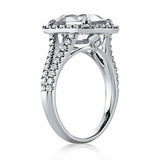 1.5ct Cushion Cut Diamond Split Shank Band Engagement Ring 14k White Gold Finish