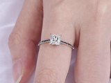 1ct Princess Cut Diamond Engagement Ring 14k White Gold Finish Accents Solitaire