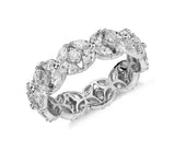 4Ct Marquise Cut Diamond Floral Full Eternity Wedding Band 14K White Gold Finish