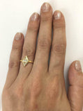 1ct Trillion Cut Diamond Inverted Triangles Statement Ring 14k YellowGold Finish