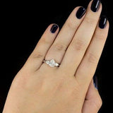 2Ct Pear Cut Diamond Trilogy Solitaire Engagement Ring 18K White Gold Finish