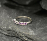 1ct Wedding Ring Band Round Cut Purple Amethyst Stackable 14k White Gold Finish